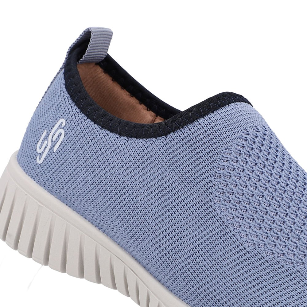 Tênis Slip On Azul Tricot Monograma Azul 4