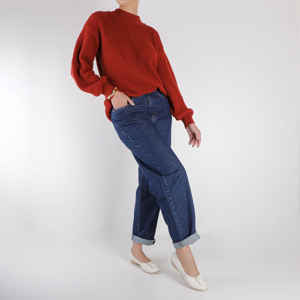 Sapatilha Branca Marfim Couro Bico Quadrado Branco 4