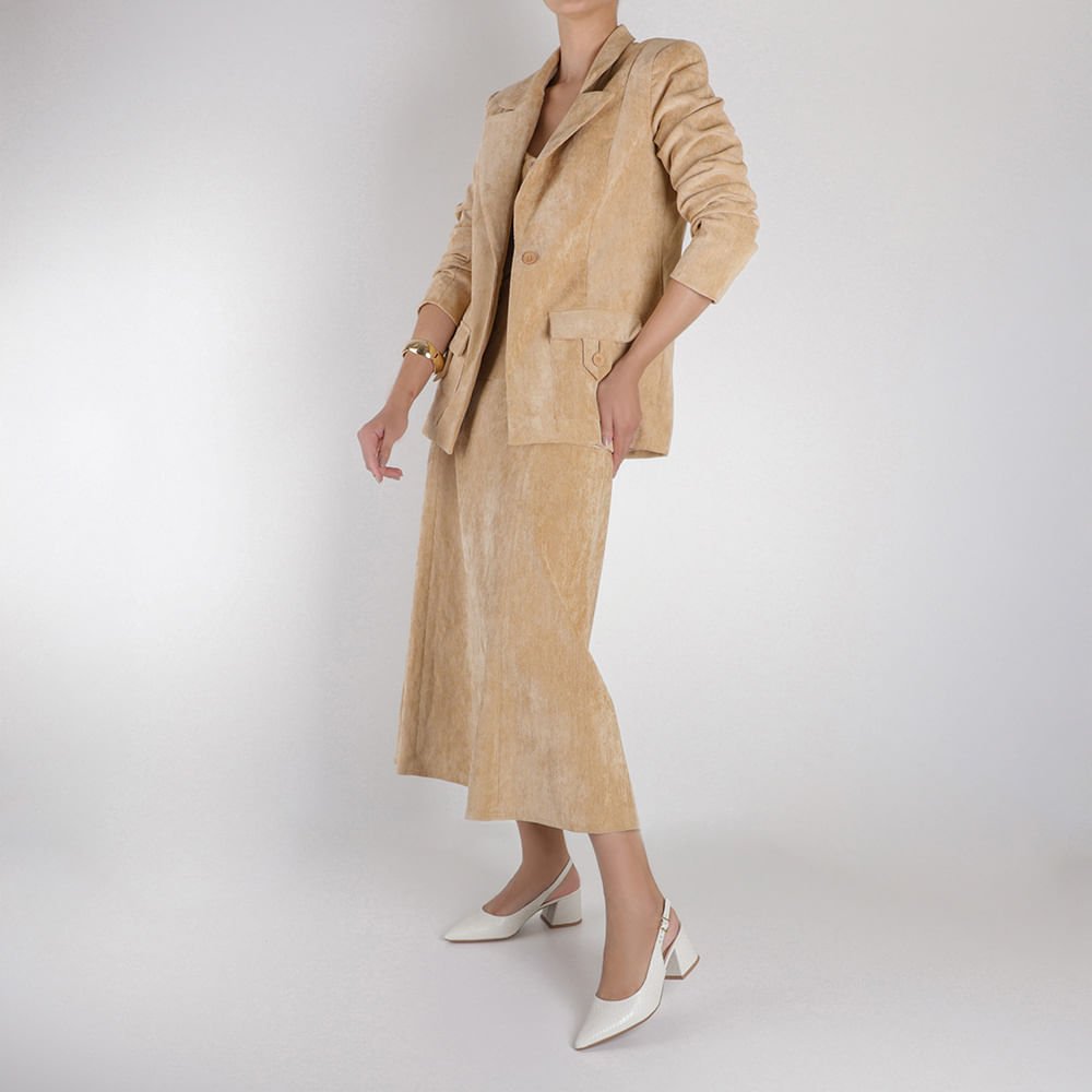 Slingback Branco Marfim Bico Fino Couro Detalhe Fivela Branco 4