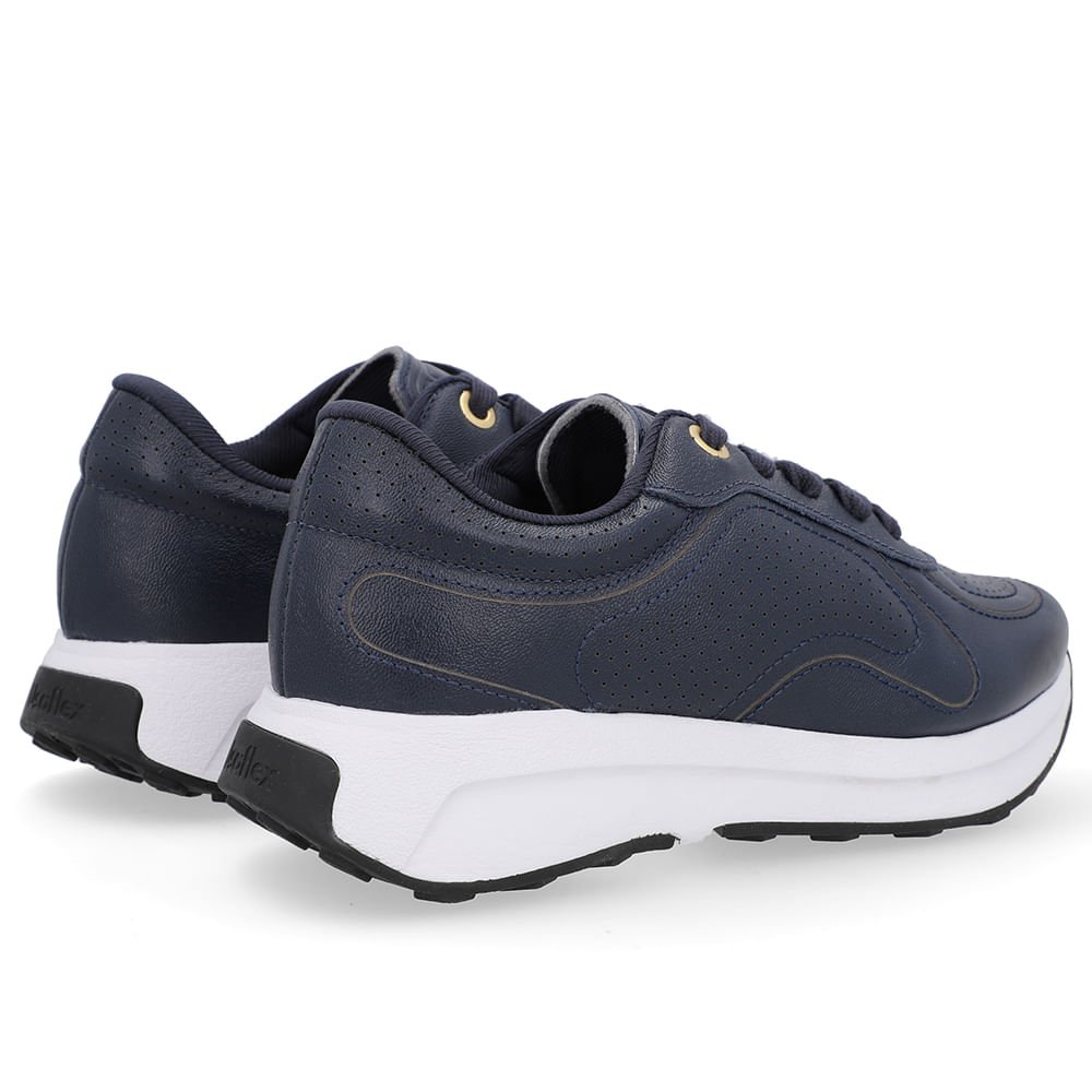 Tênis Casual Couro Azul Azul Marinho 3