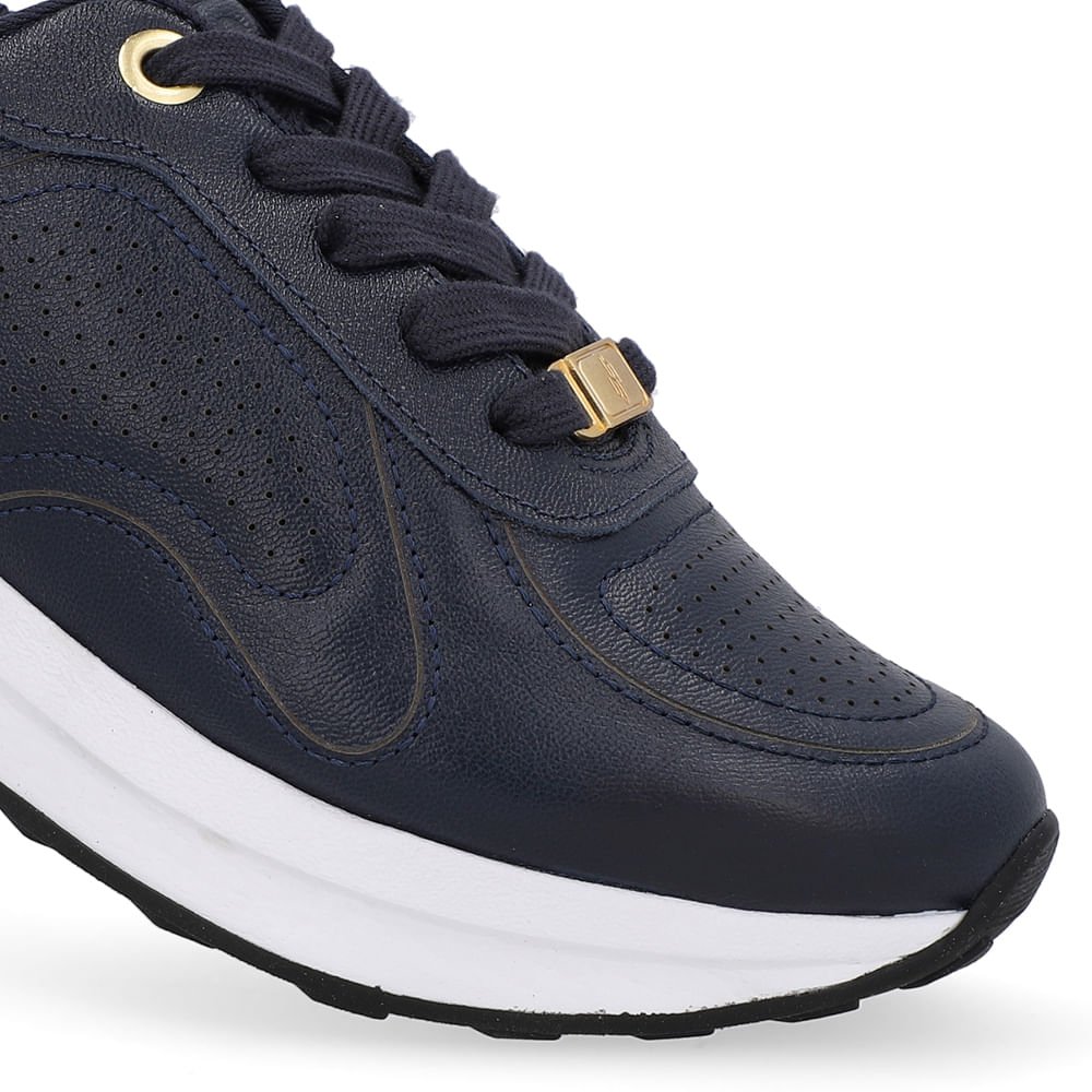 Tênis Casual Couro Azul Azul Marinho 4