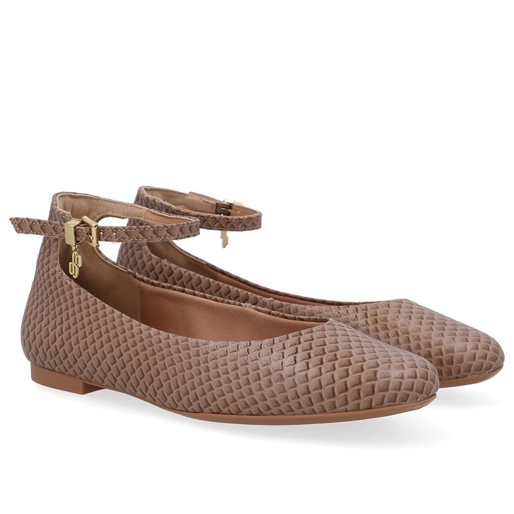 Sapatilha Boneca Marrom Couro Salto Bloco Marrom 2