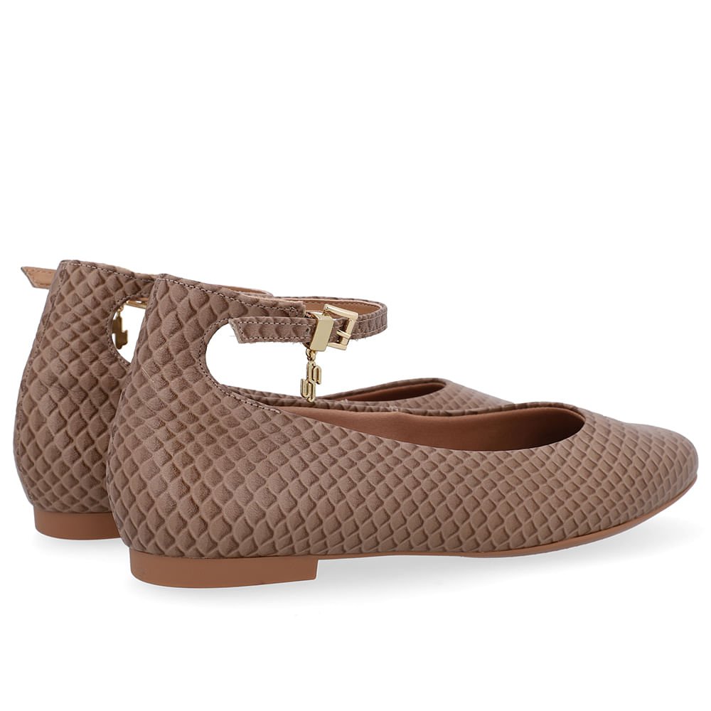 Sapatilha Boneca Marrom Couro Salto Bloco Marrom 3