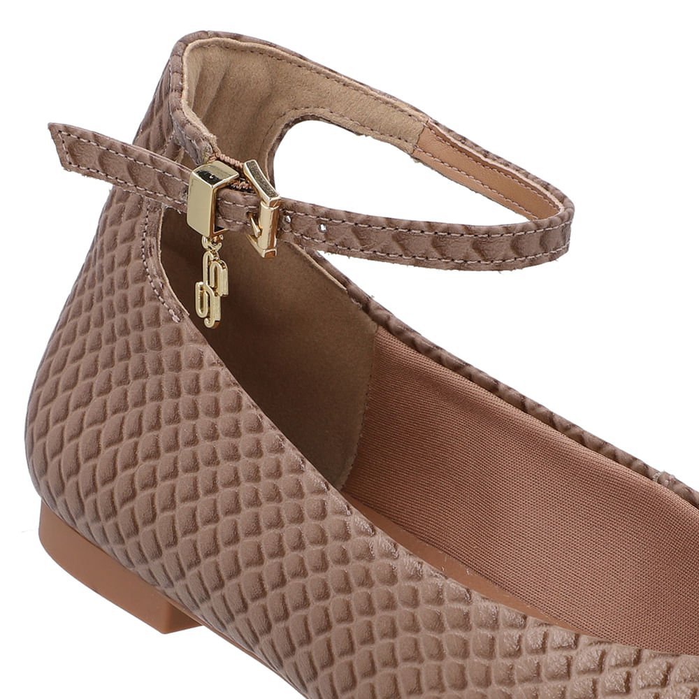 Sapatilha Boneca Marrom Couro Salto Bloco Marrom 4