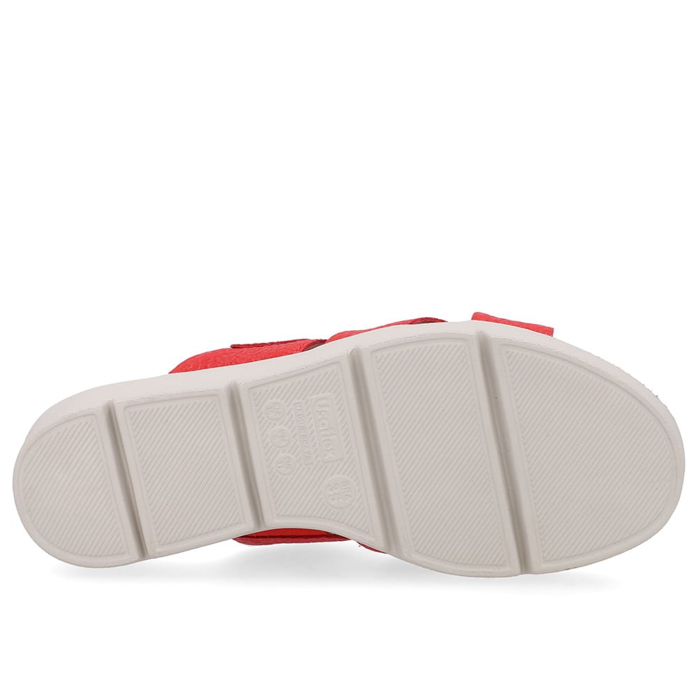 Tamanco Salto Plataforma Couro Vermelho Vermelho 5