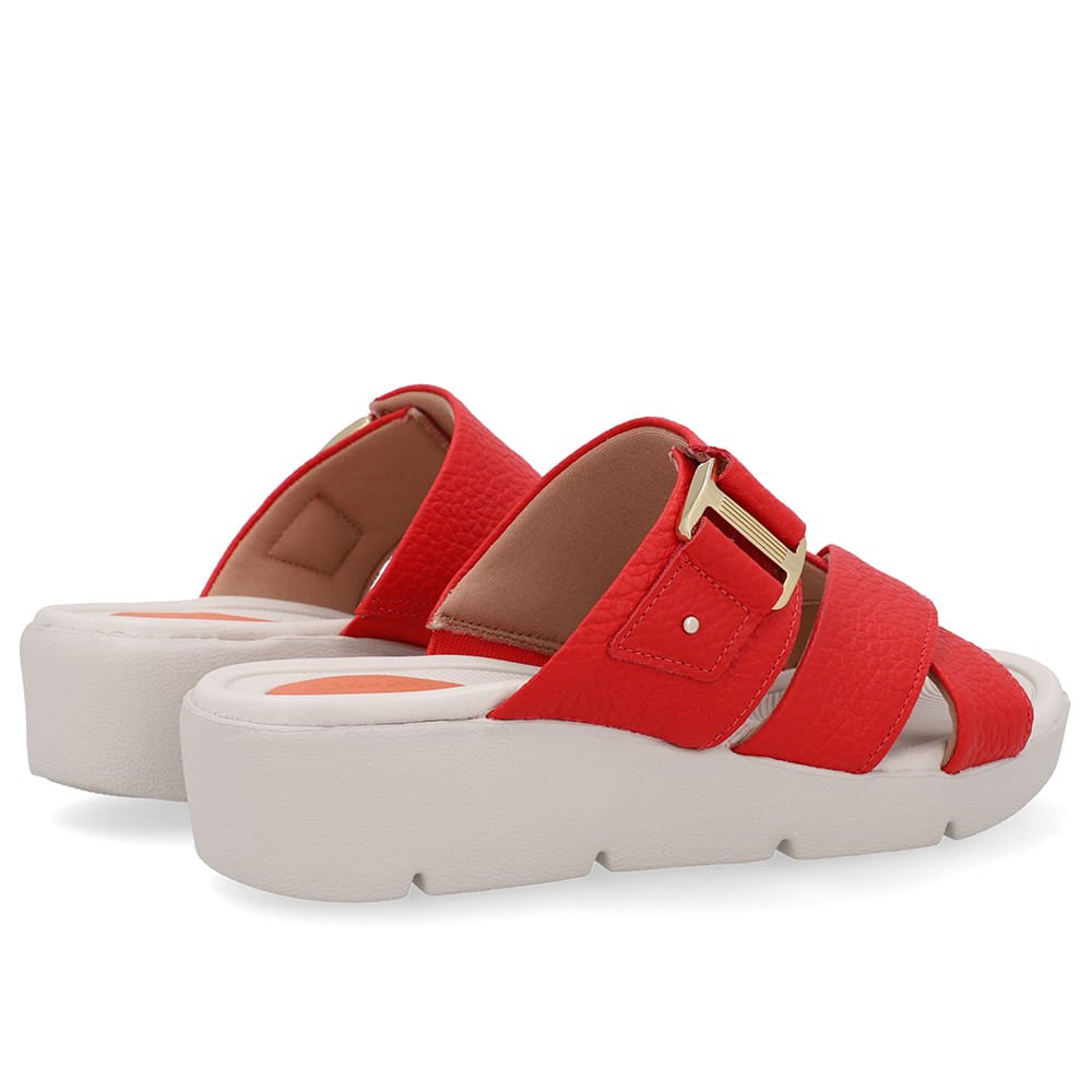 Tamanco Salto Plataforma Couro Vermelho Vermelho 3