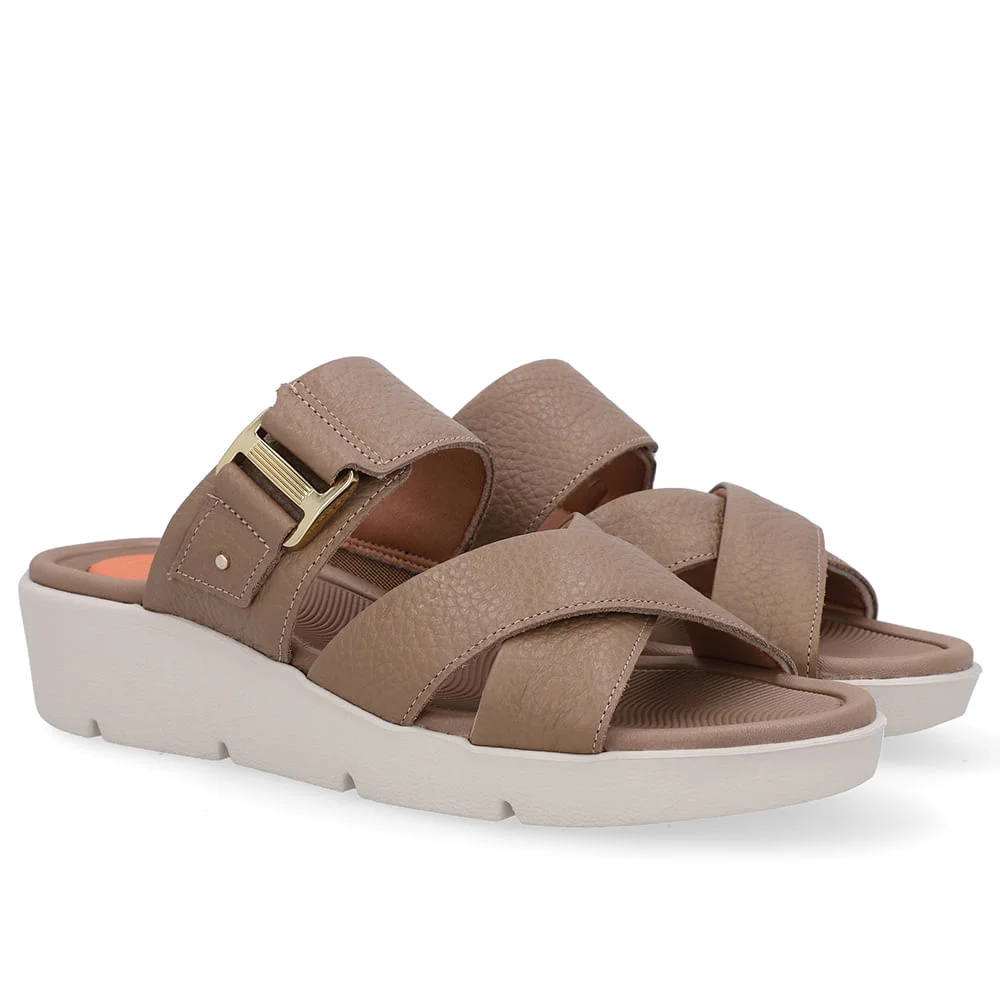 Tamanco Salto Plataforma Couro Marrom Marrom 2