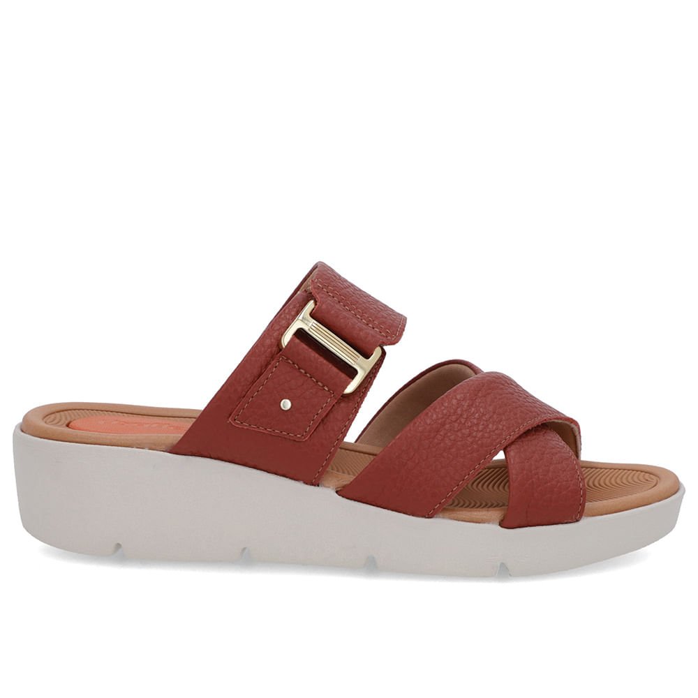 Tamanco Salto Plataforma Couro Marrom