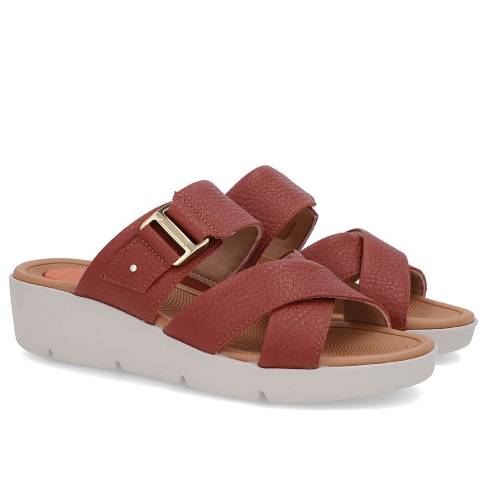 Tamanco Salto Plataforma Couro Marrom Marrom 2