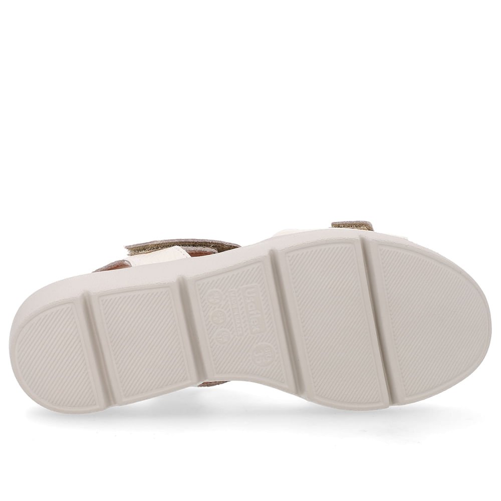 Sandália Plataforma Couro Branca Marfim Ajuste Fecho-Flex Branco 5