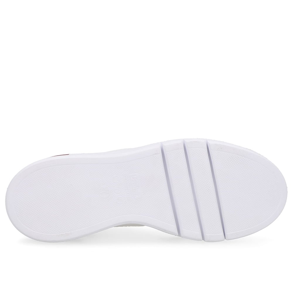 Tênis Vermelho Couro Detalhe Sola Branco/Vinho 5