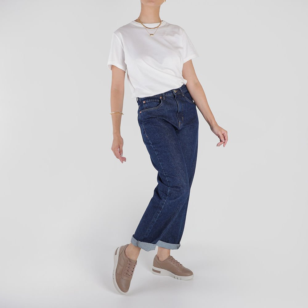 Tênis Marrom Couro Detalhe Sola Marrom 4