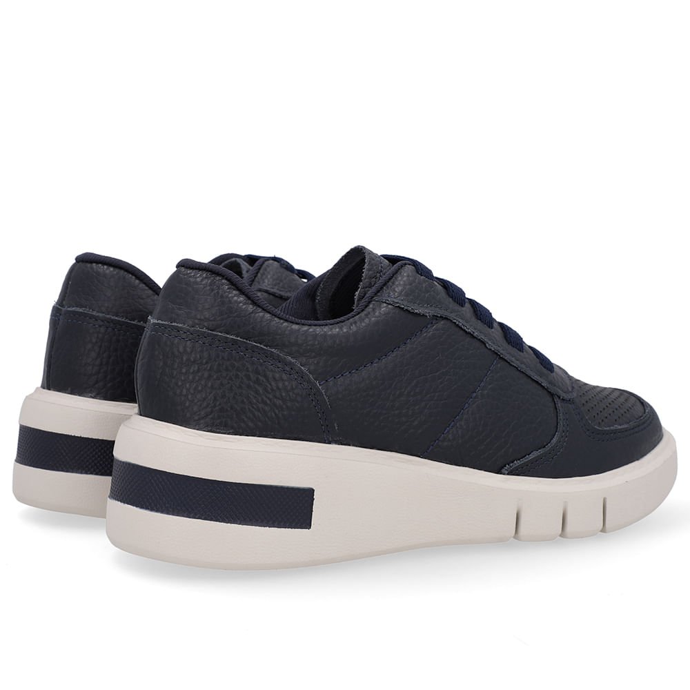 Tênis Azul Couro Detalhe Sola Preto 3