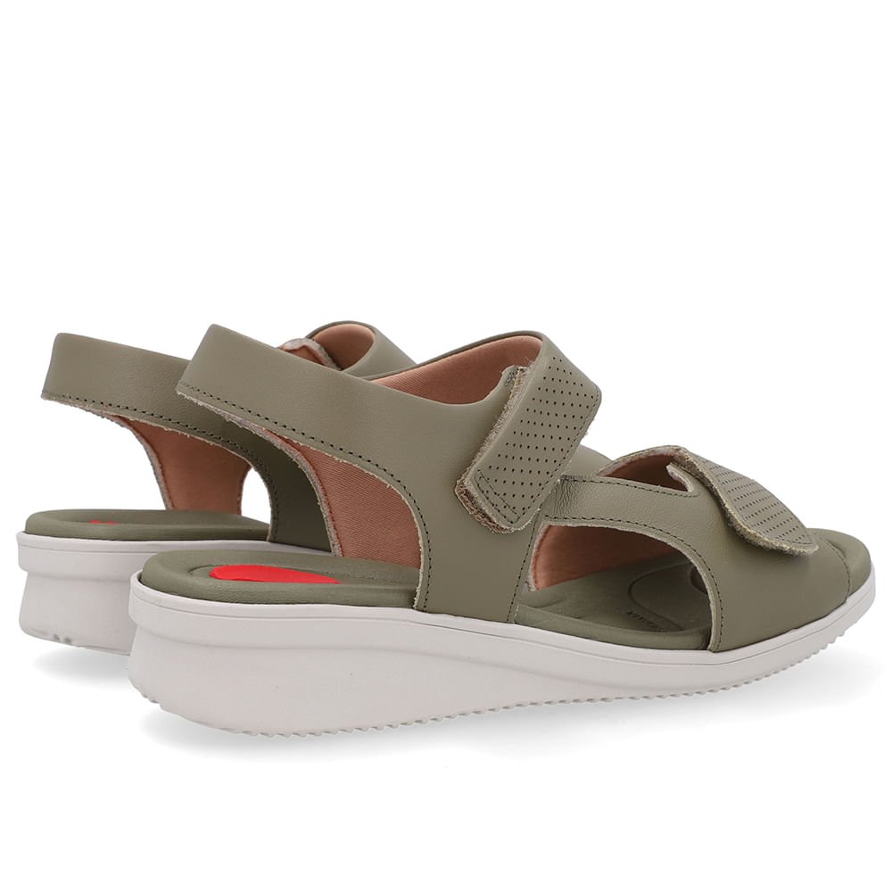 Sandália Plataforma Couro Verde Fecho-Flex Verde 3