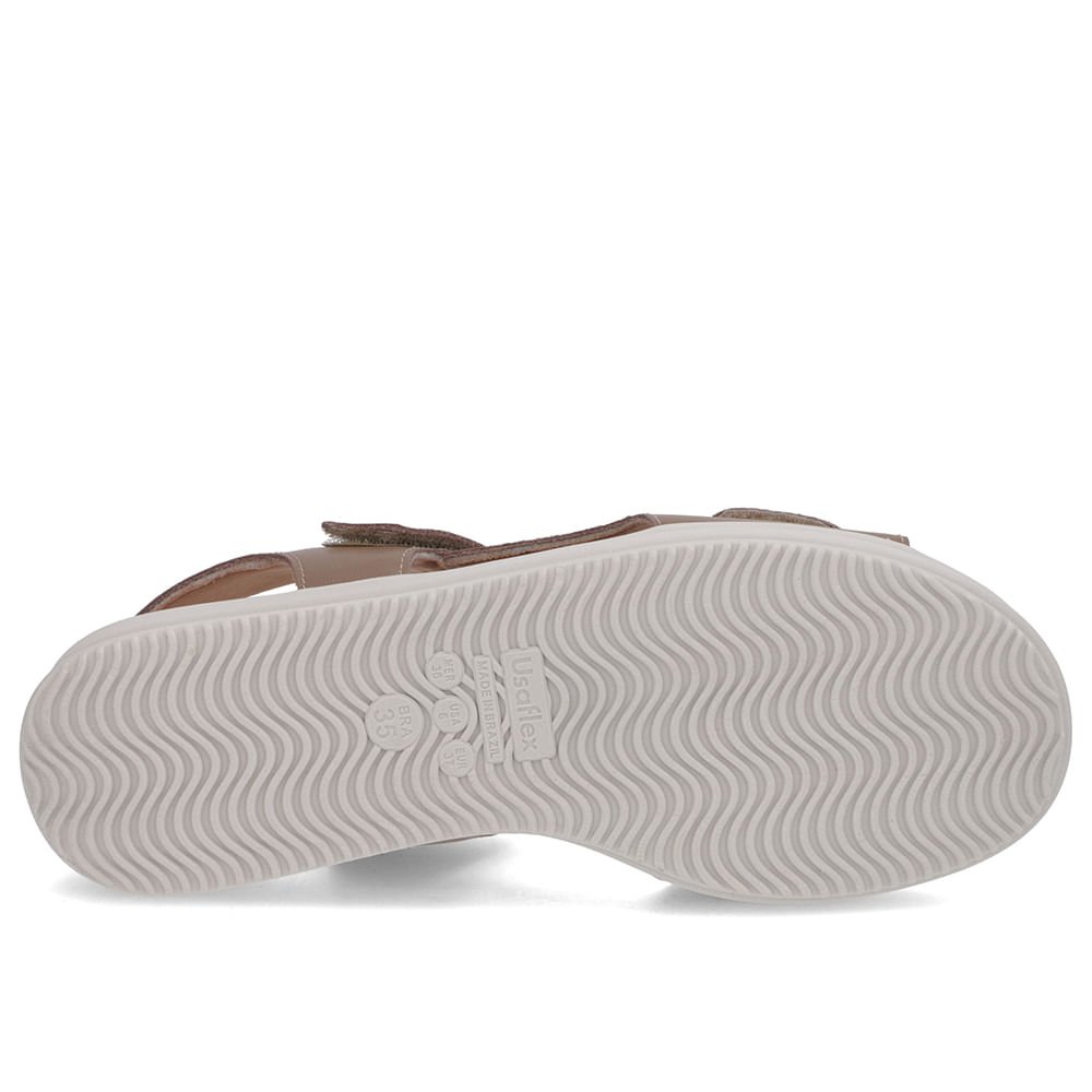 Sandália Plataforma Couro Marrom Fecho-Flex Marrom 5