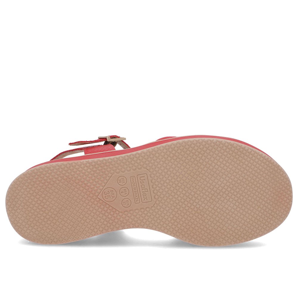 Sandália Salto Plataforma Couro Vermelho Vermelho 5