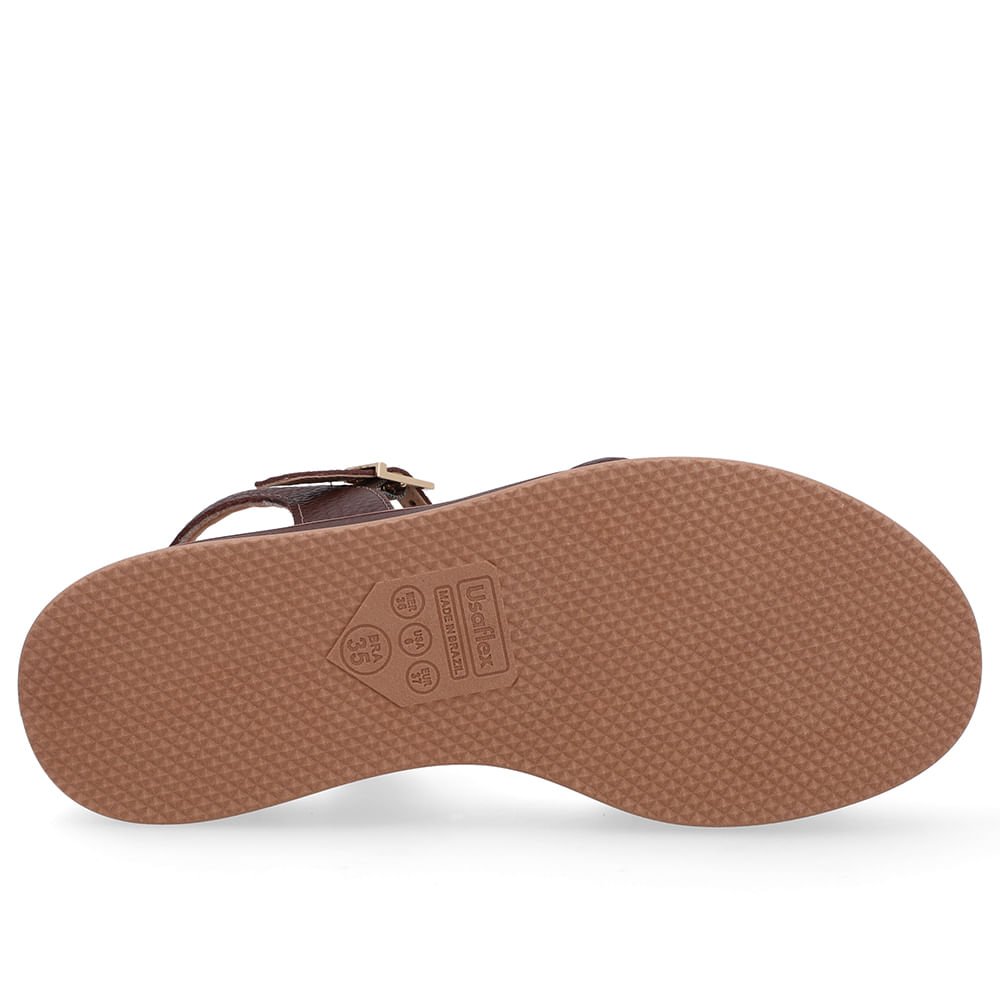 Sandália Salto Plataforma Couro Marrom Marrom 5