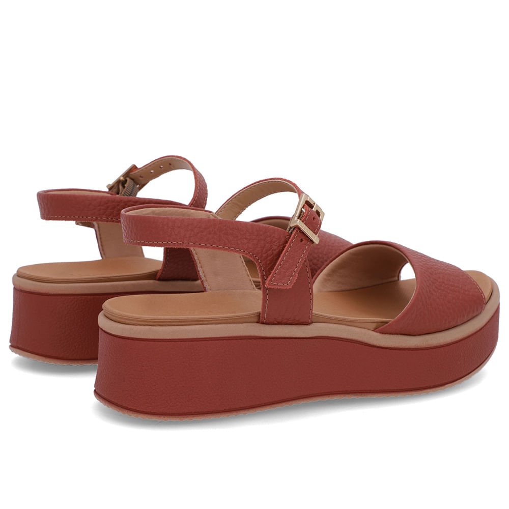 Sandália Salto Plataforma Couro Marrom Marrom 3