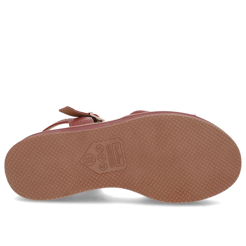 Sandália Salto Plataforma Couro Marrom Marrom 5