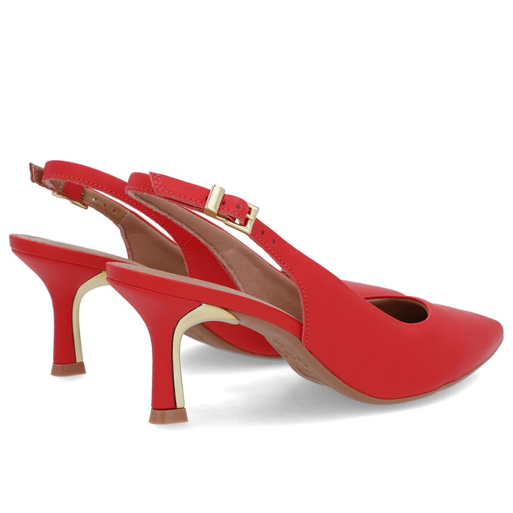 Slingback Vermelho Salto Fino Couro Vermelho 3