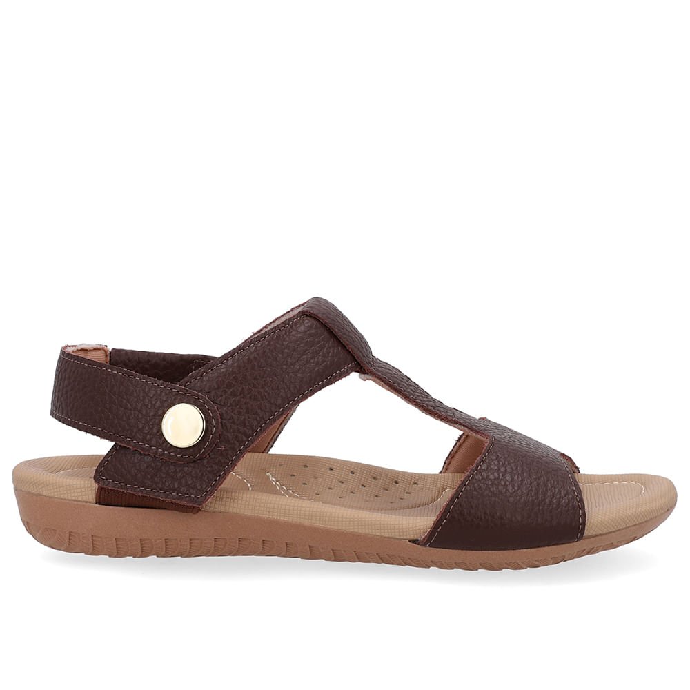 Sandália Baixa Couro Marrom