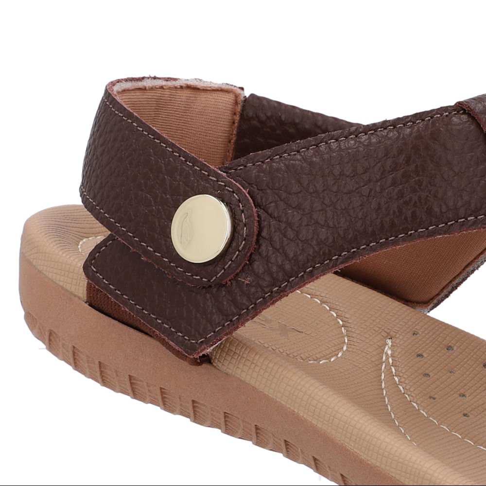 Sandália Baixa Couro Marrom Marrom 4
