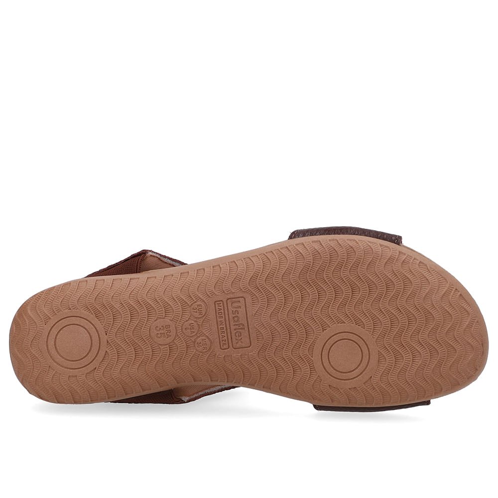 Sandália Baixa Couro Marrom Marrom 5