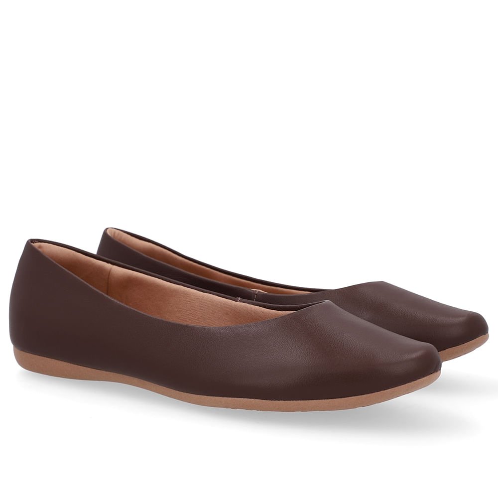 Sapatilha Marrom Couro Básica Marrom 2