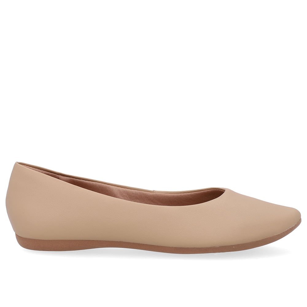 Sapatilha Bege Couro Básica