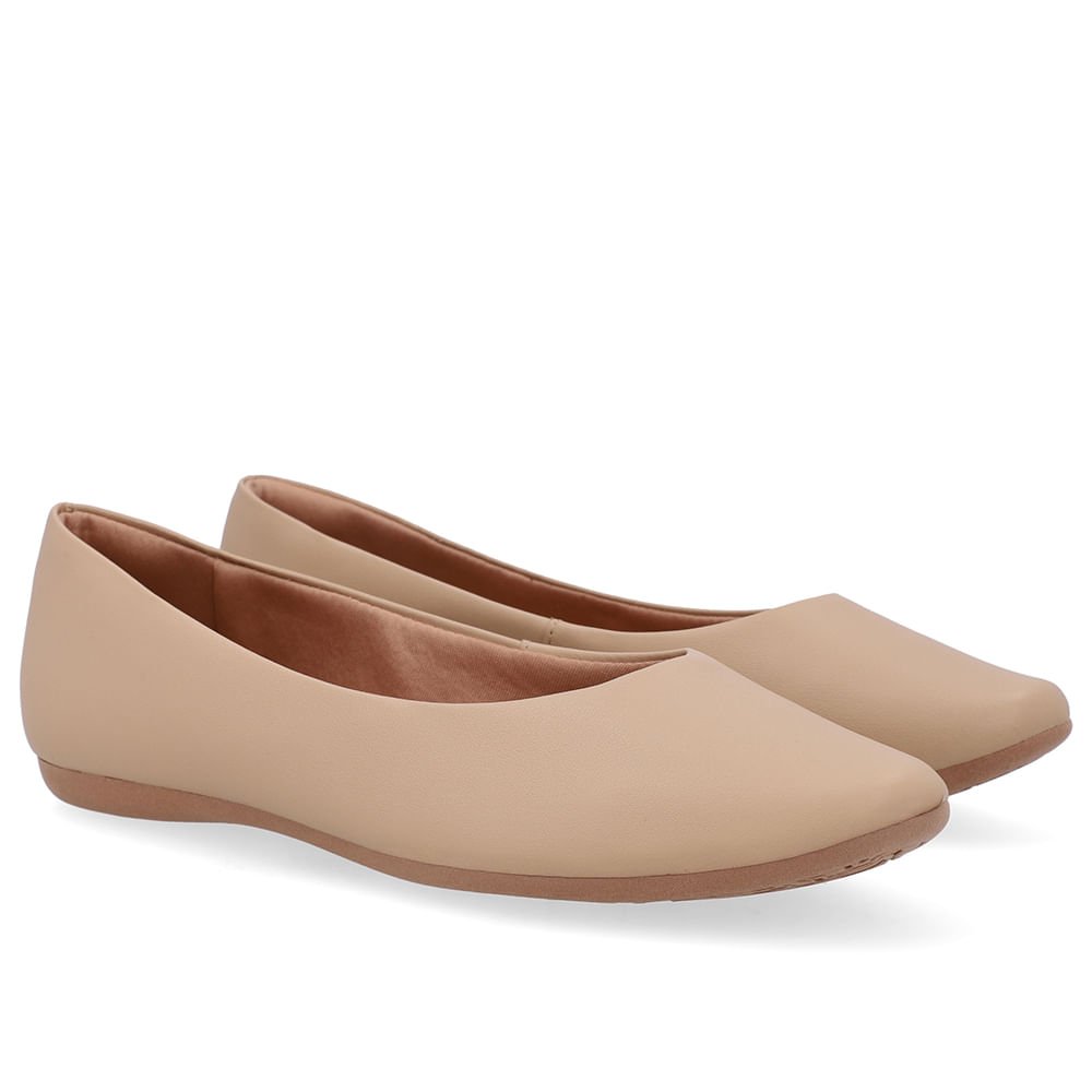 Sapatilha Bege Couro Básica Bege 2