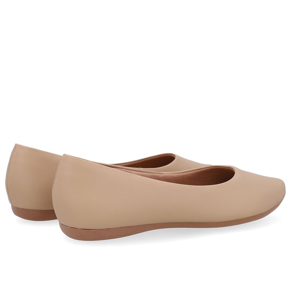 Sapatilha Bege Couro Básica Bege 3