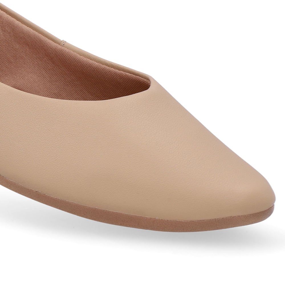 Sapatilha Bege Couro Básica Bege 4