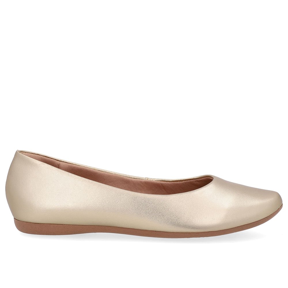 Sapatilha Dourada Couro Básica