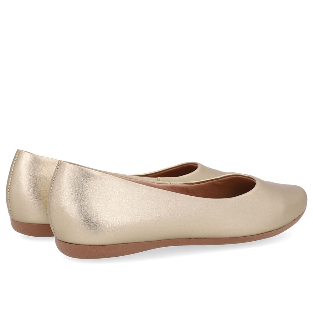 Sapatilha Dourada Couro Básica Dourado 3