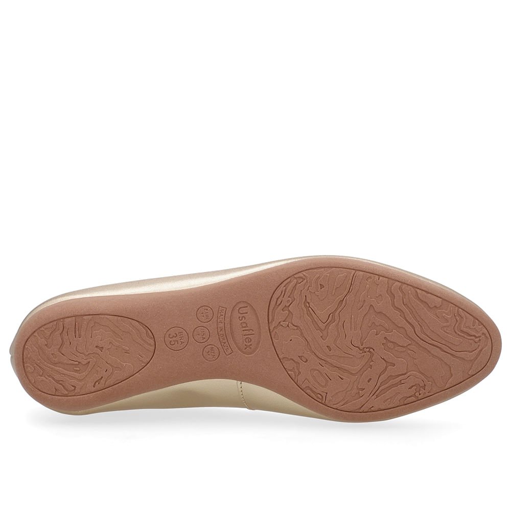 Sapatilha Dourada Couro Básica Dourado 5