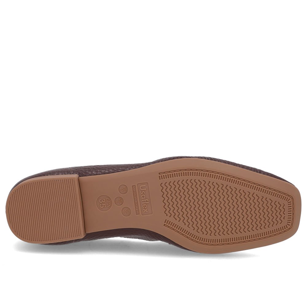 Loafer Marrom Couro Strass Marrom 5