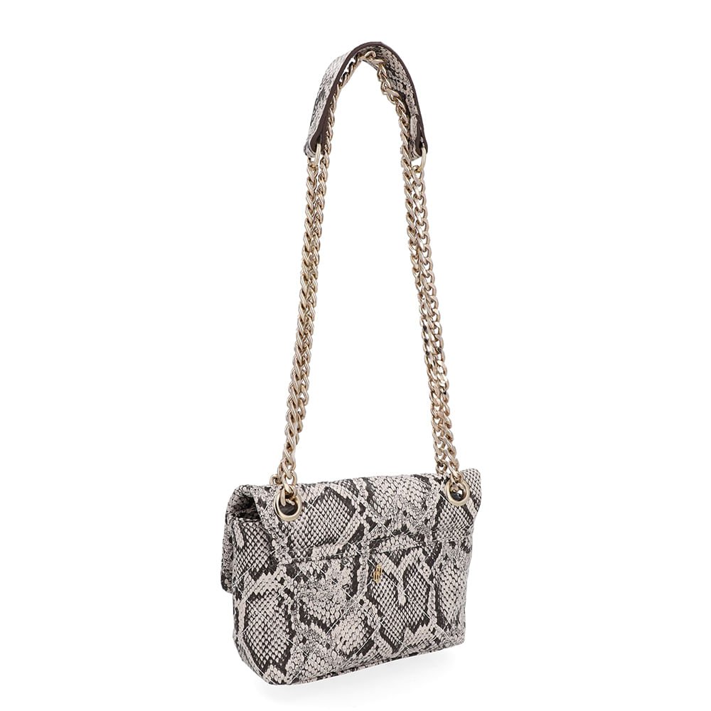 Bolsa Tiracolo Couro Cobra Natural Animal Print 2