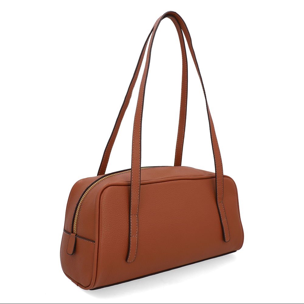 Bolsa Baguete Couro Marrom Marrom 2