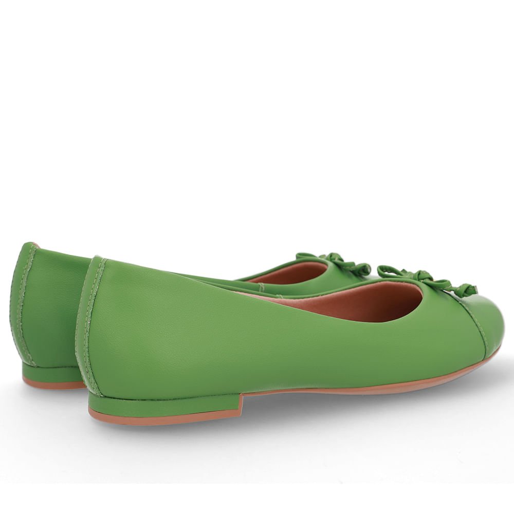 Sapatilha Verde Couro Lisa Pingente Verde 3