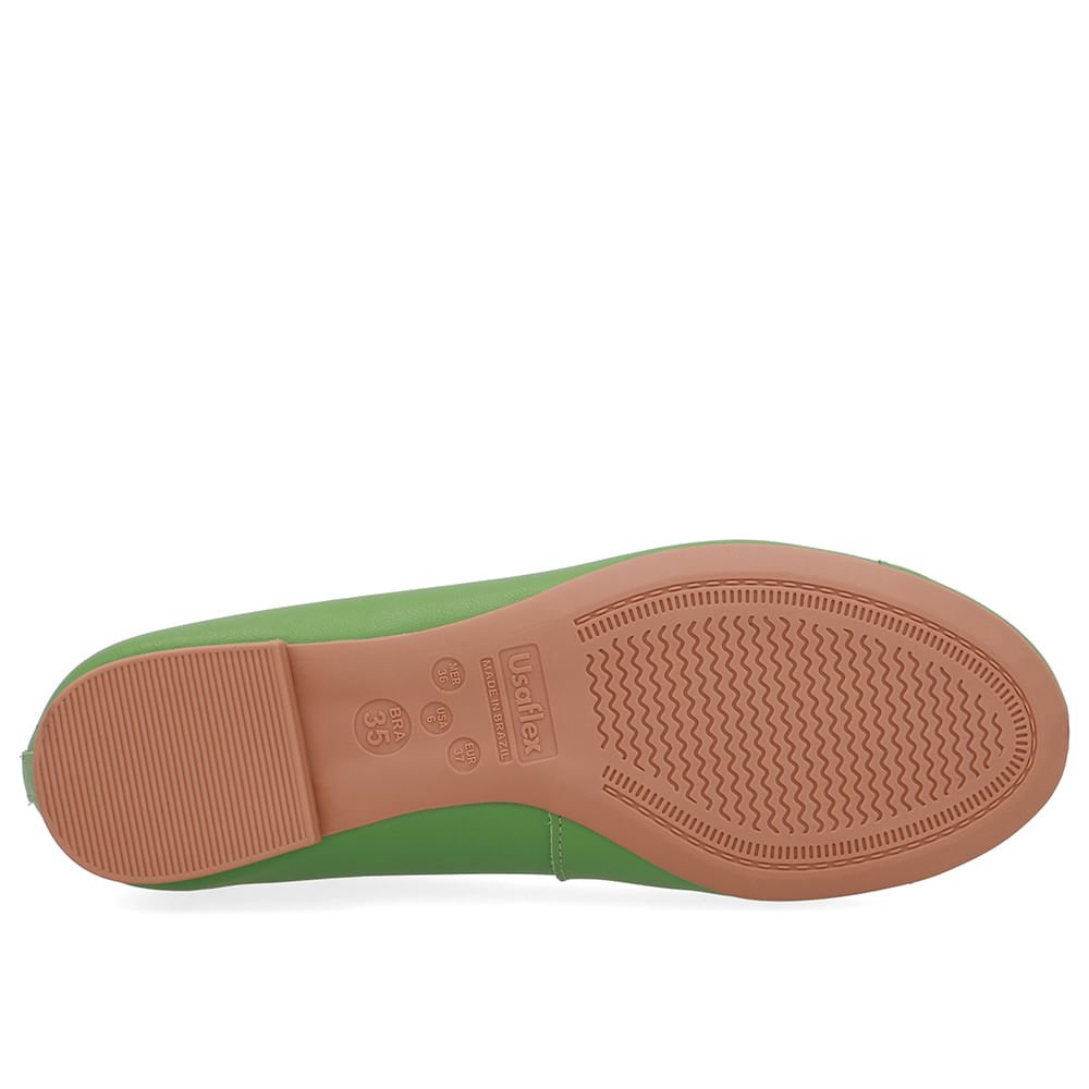 Sapatilha Verde Couro Lisa Pingente Verde 5