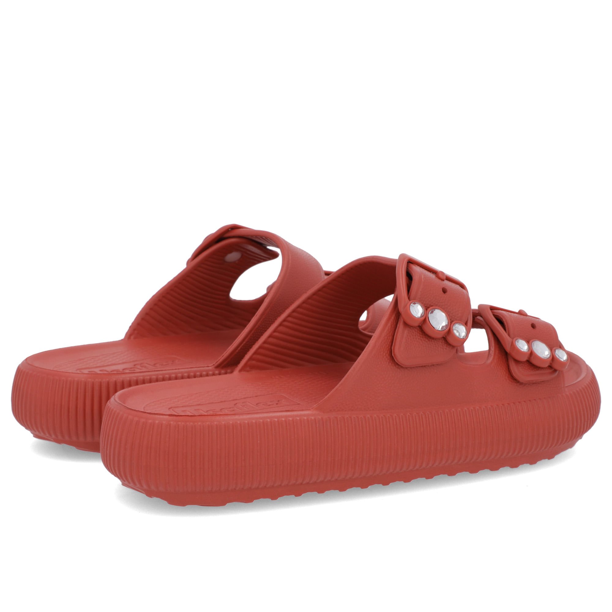 Slide Plataforma Poofy Marrom Eva Fivela Brilho Marrom 3