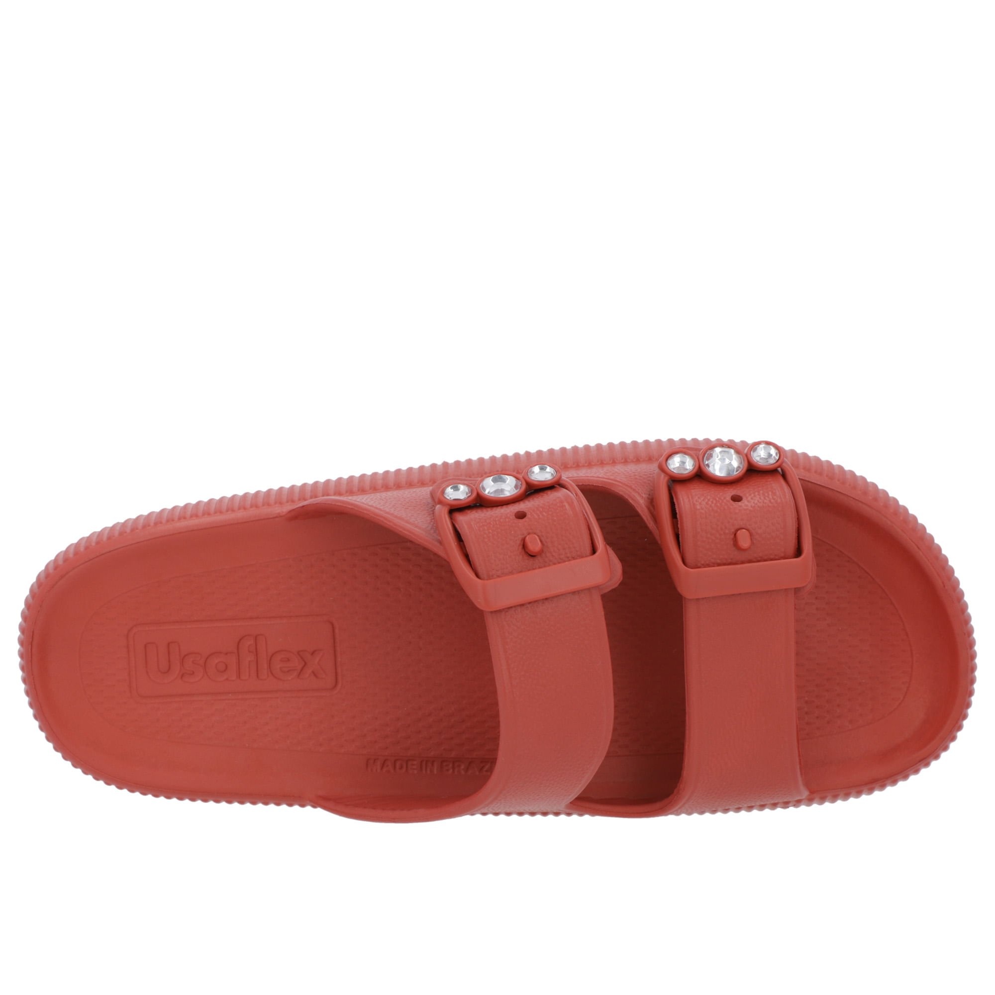 Slide Plataforma Poofy Marrom Eva Fivela Brilho Marrom 4