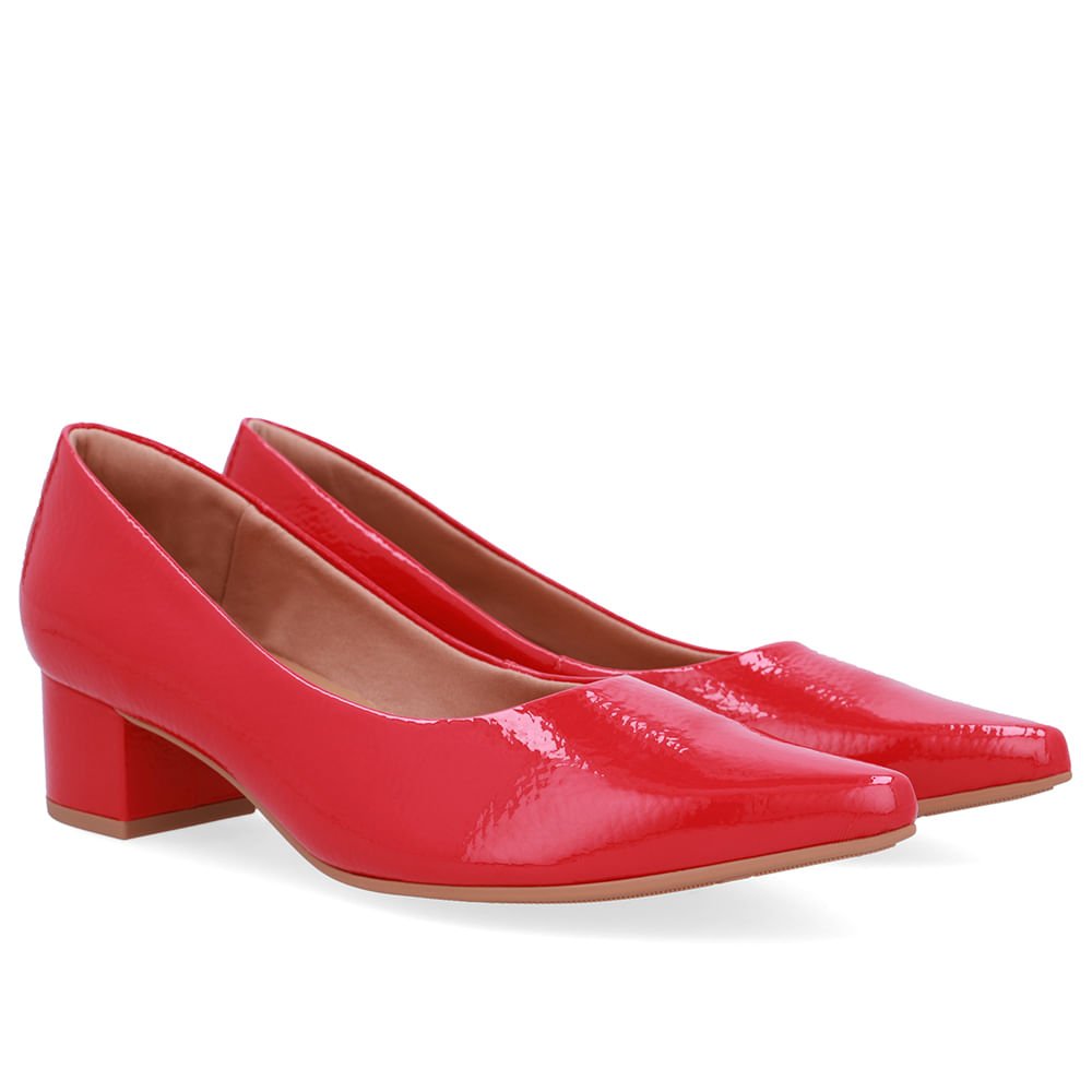 Scarpin Vermelho Verniz Liso Vermelho 2