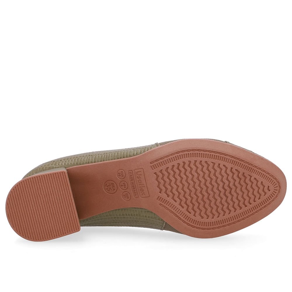 Scarpin Verde Tecido Lateral Couro Verde 5