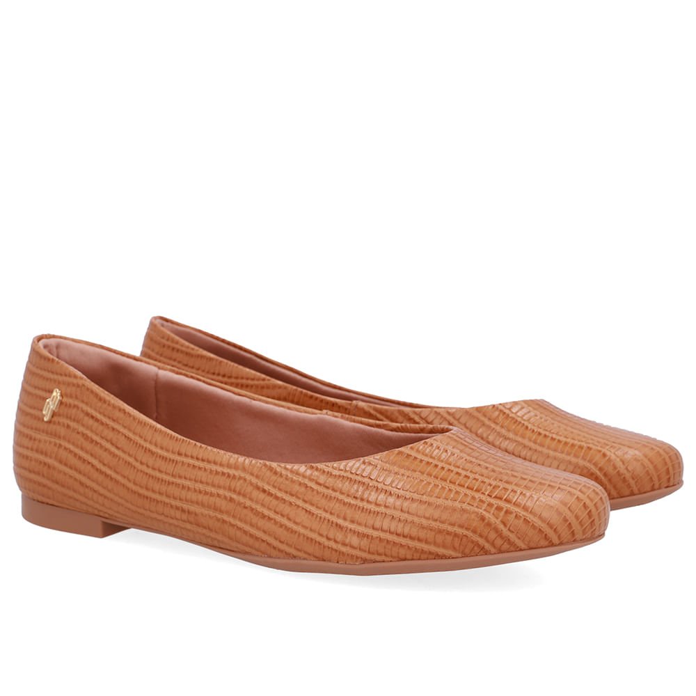 Sapatilha Marrom Couro Salto Bloco Textura Marrom 2