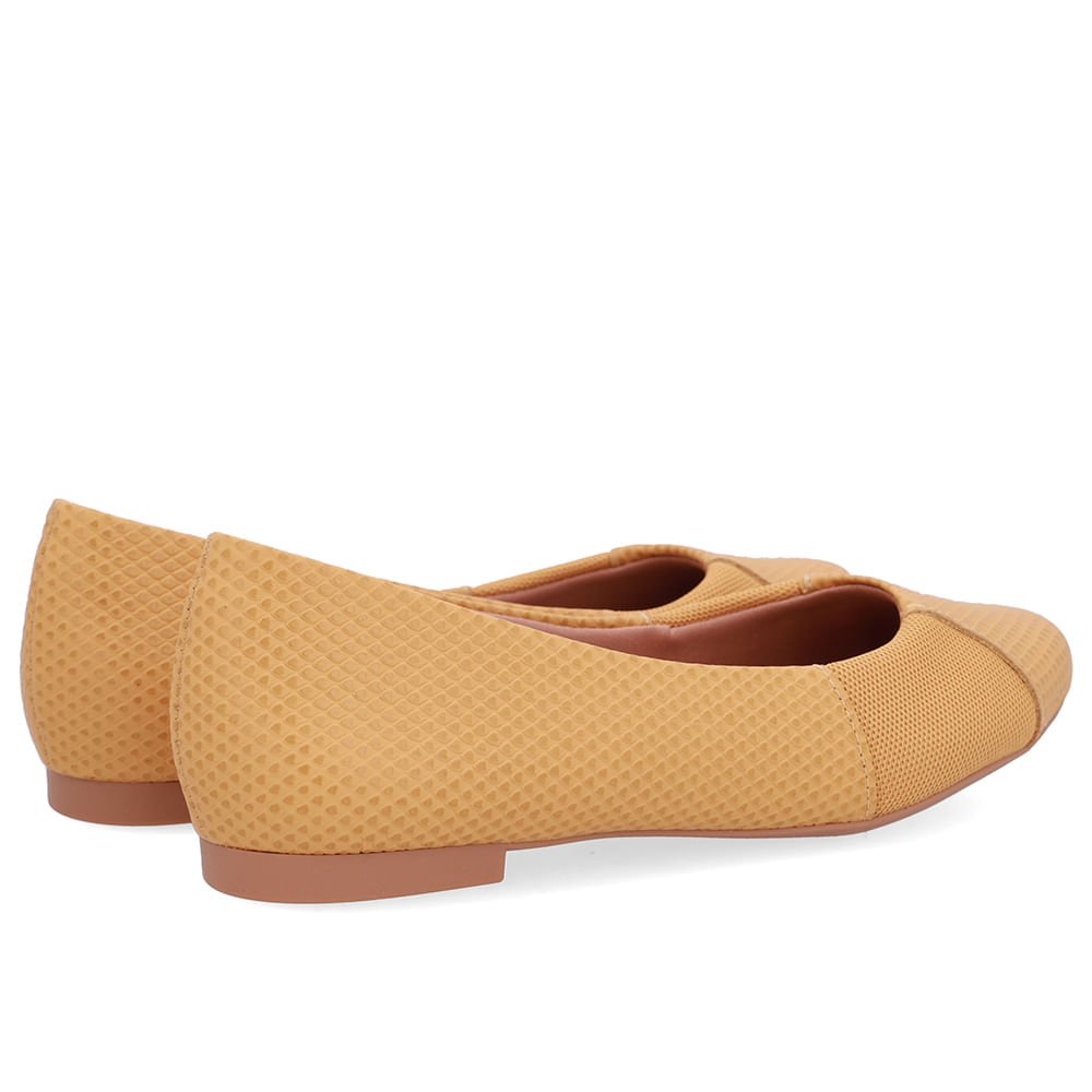 Sapatilha Amarela Couro Lateral Tecido Amarelo 3