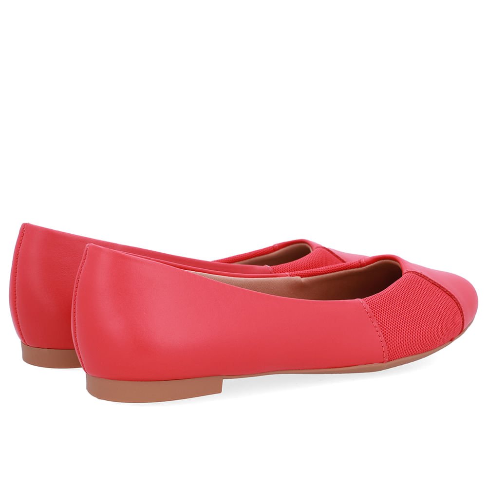 Sapatilha Vermelha Couro Lateral Tecido Vermelho 3