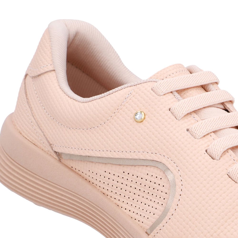 Tênis Slip On Couro Laranja Detalhe Strass Rosa 4