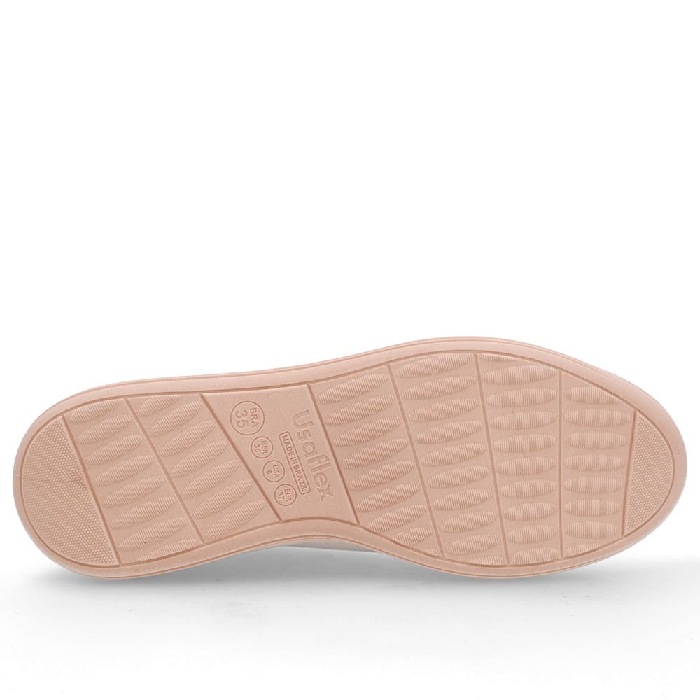 Tênis Slip On Couro Laranja Detalhe Strass Rosa 5