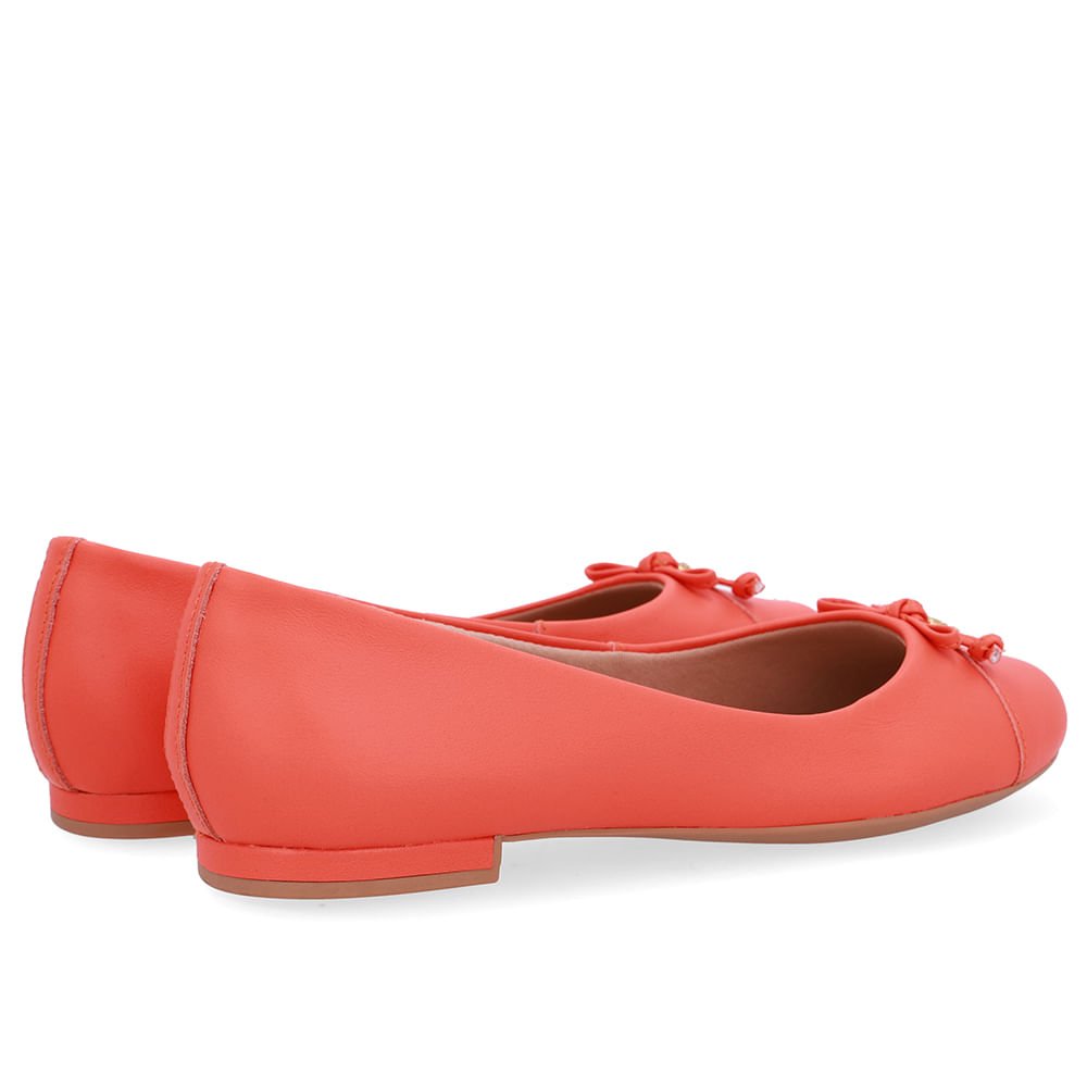 Sapatilha Laranja Couro Lisa Pingente Laranja 3